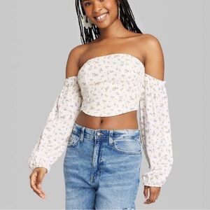 Wild Fable Cream Floral Blouse